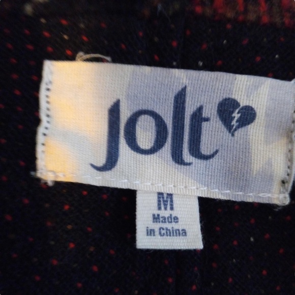 Jolt Women Red Black Tribal Print Wool Blend Jacket Sz M Toggle Buttons Pockets - Picture 9 of 11